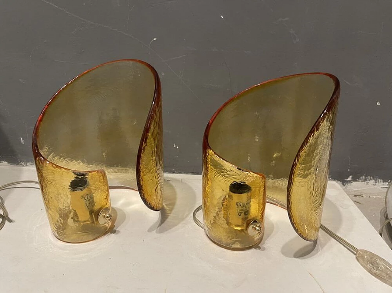 Pair of Murano glass table lamps by La Murrina, 1970s 1