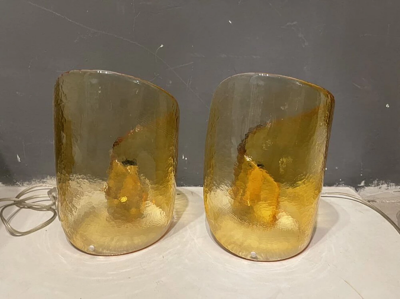 Pair of Murano glass table lamps by La Murrina, 1970s 3