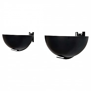 Pair of black wall sconces 1189 by Elio Martinelli for Martinelli Luce, 1970s
