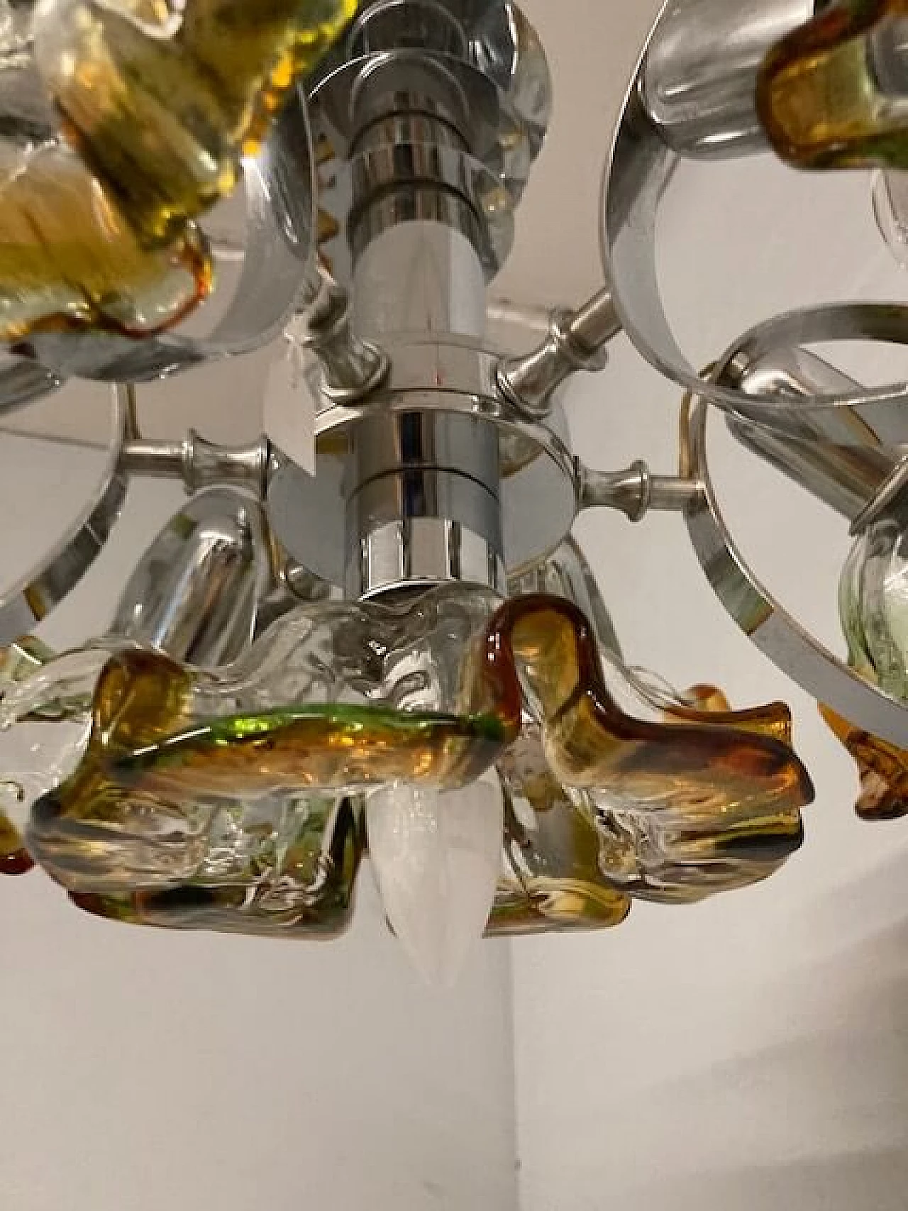 Multicolor Murano glass chandelier by Mazzega, 1970s 10