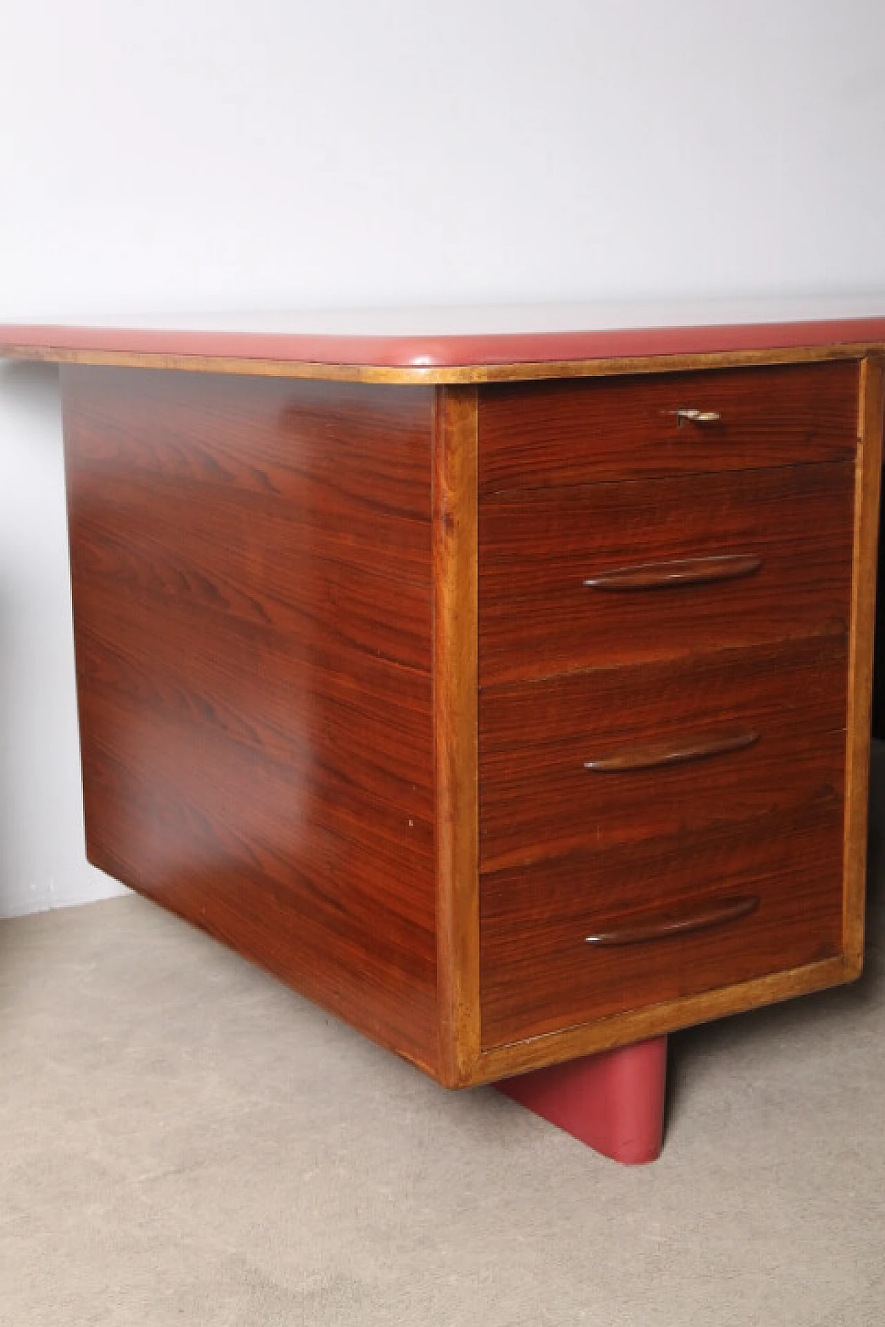 Rosewood and skai and etagere desk, 1960s 3