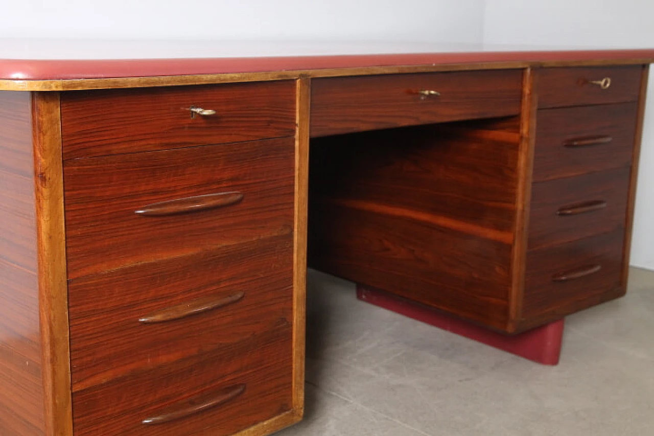 Rosewood and skai and etagere desk, 1960s 8