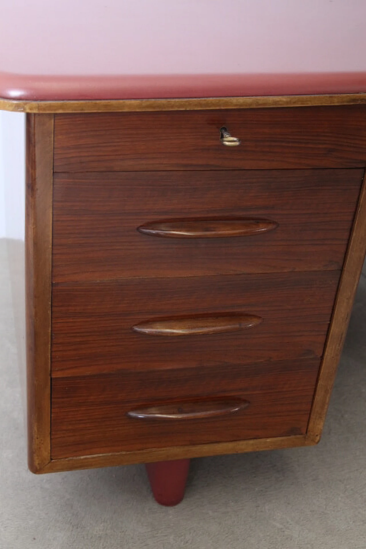 Rosewood and skai and etagere desk, 1960s 9