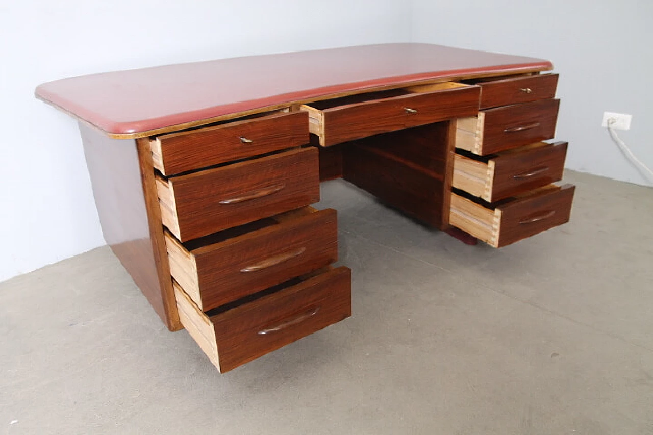 Rosewood and skai and etagere desk, 1960s 10