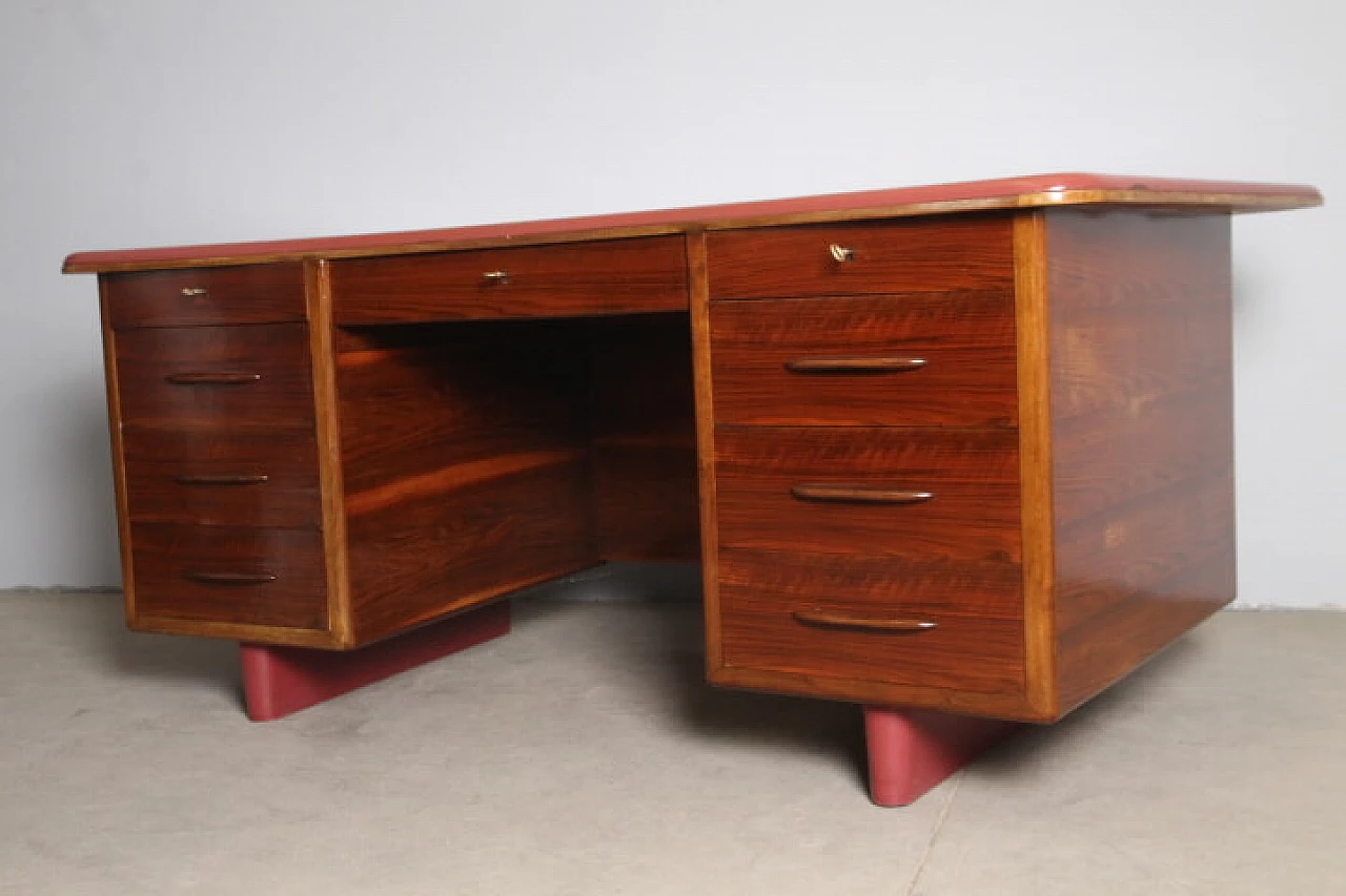 Rosewood and skai and etagere desk, 1960s 13