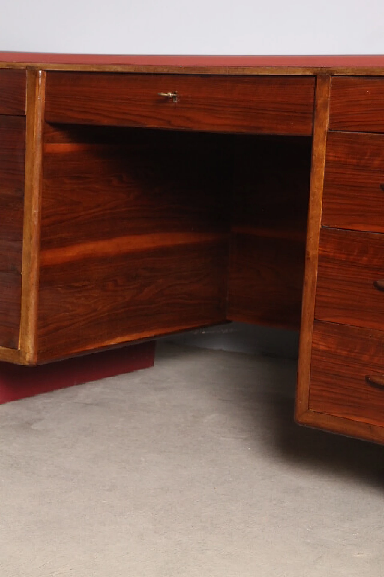 Rosewood and skai and etagere desk, 1960s 15
