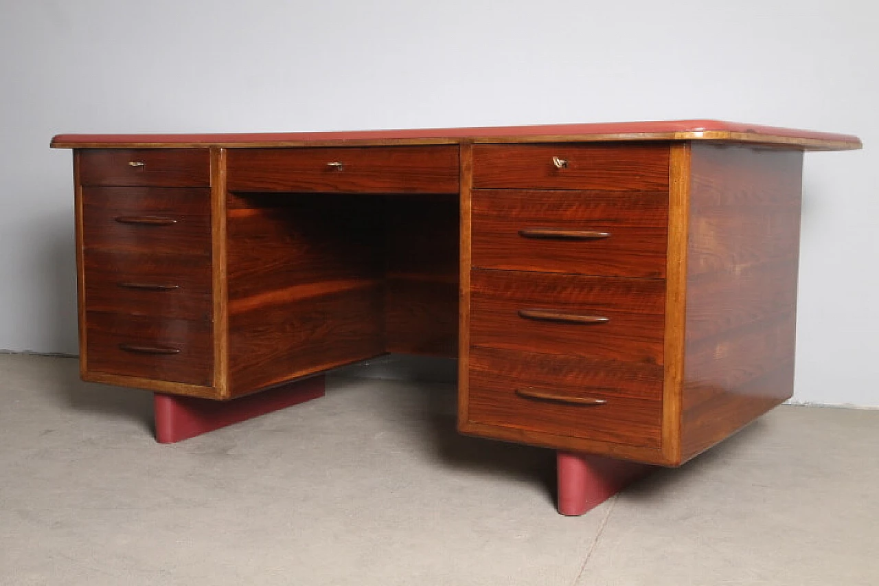 Rosewood and skai and etagere desk, 1960s 16