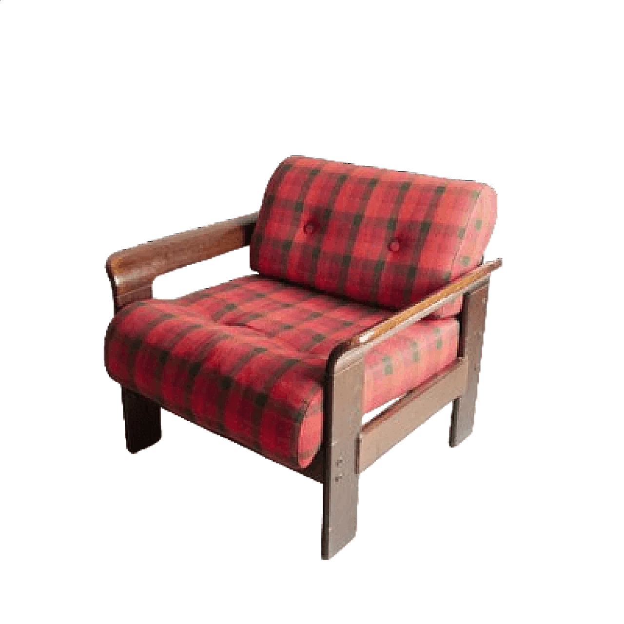 Dark walnut armchair by Silvano Passi, 1970s 9