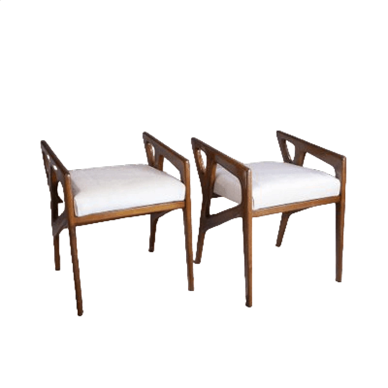 Coppia di sgabelli in noce di Gio Ponti per Cassina, anni '50 10