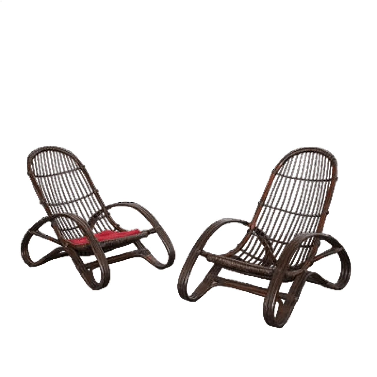 Pair of wicker armchairs, 1960s 10