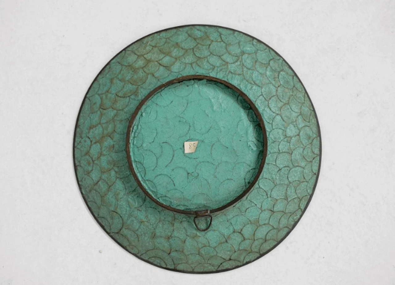 Piatto cinese in bronzo cloisonné, inizio '900 9
