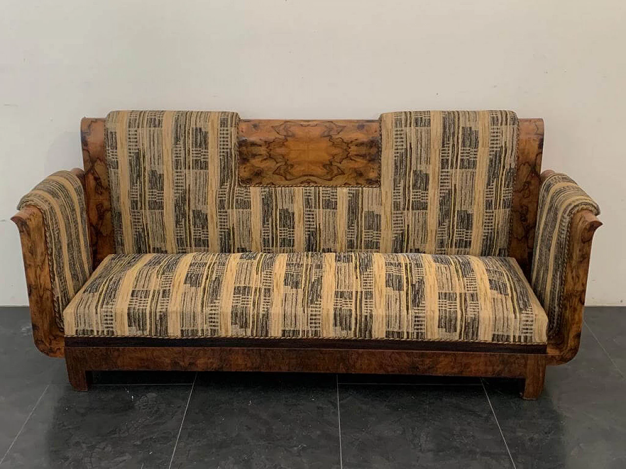 Art Deco walnut-root sofa by Franco Albini, 1930s 1