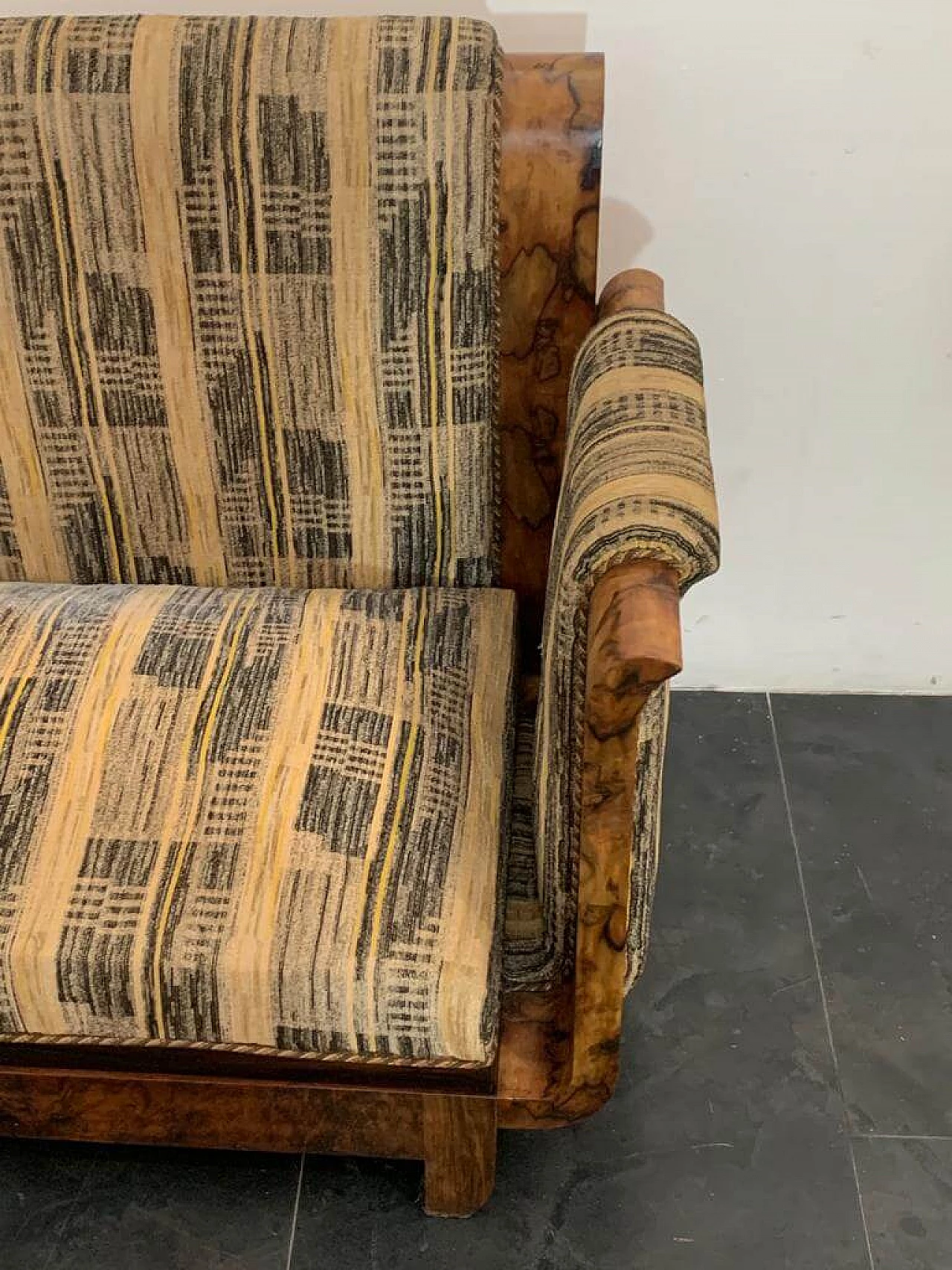 Divano in radica di noce Art Deco di Franco Albini, anni '30 9