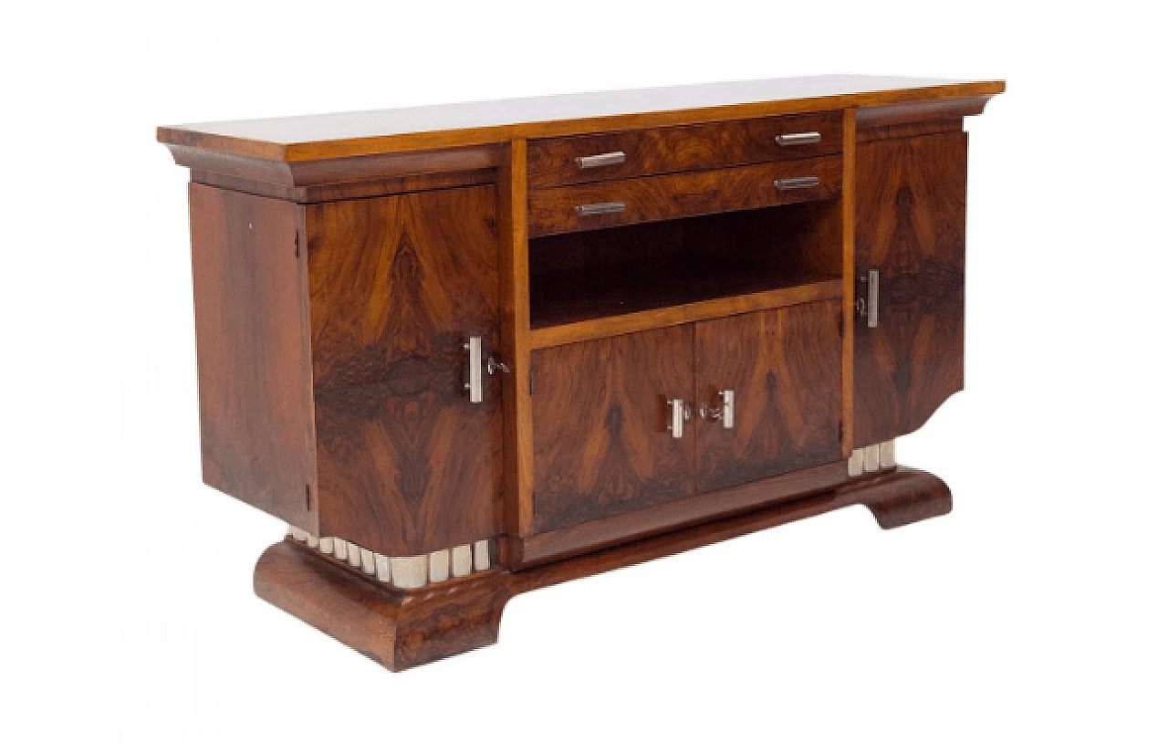 Art Deco sideboard in lacquered walnut root, 1920s 1