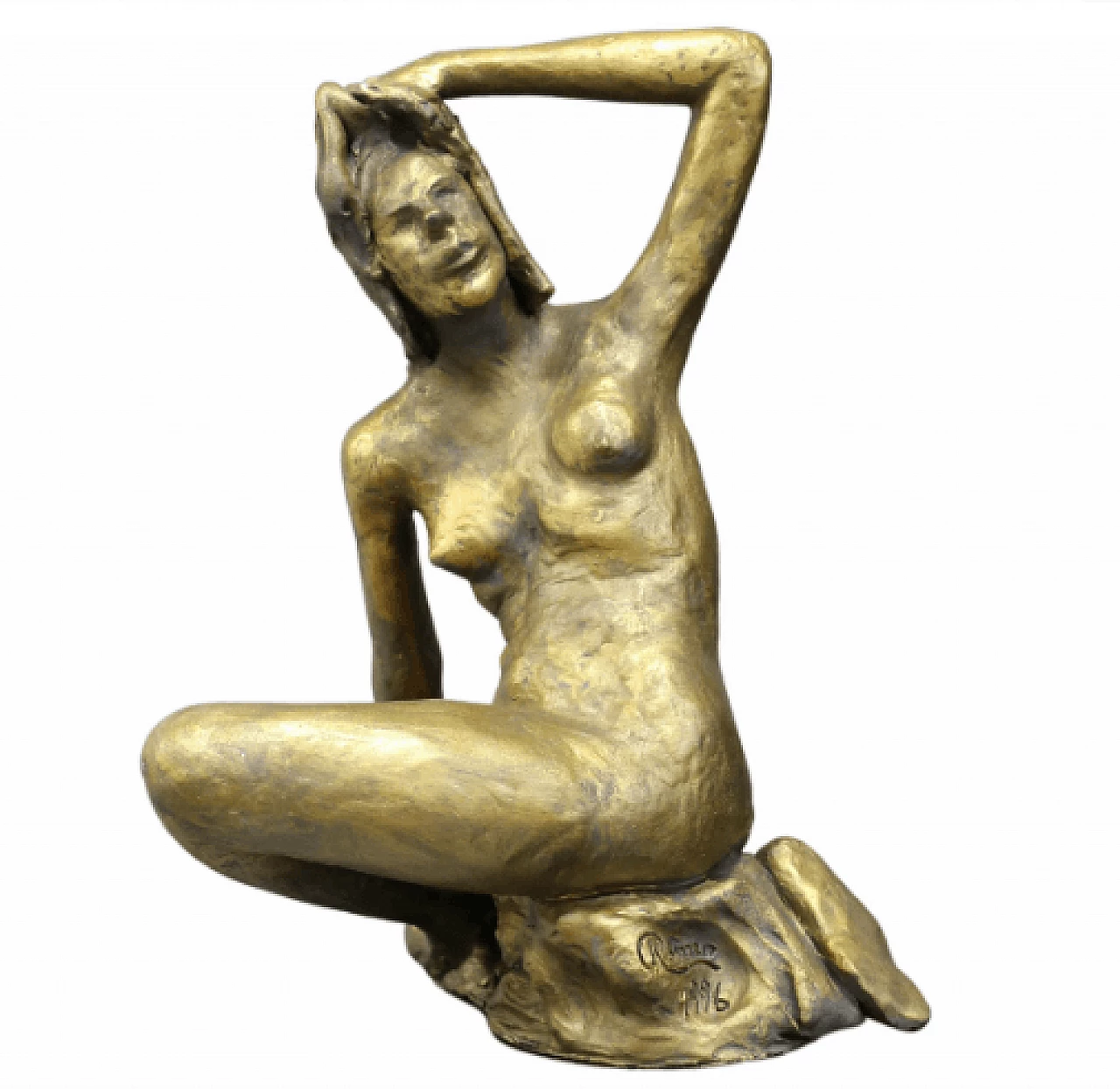Biagio Romeo, female nude, bronze sculpture, 1996 1