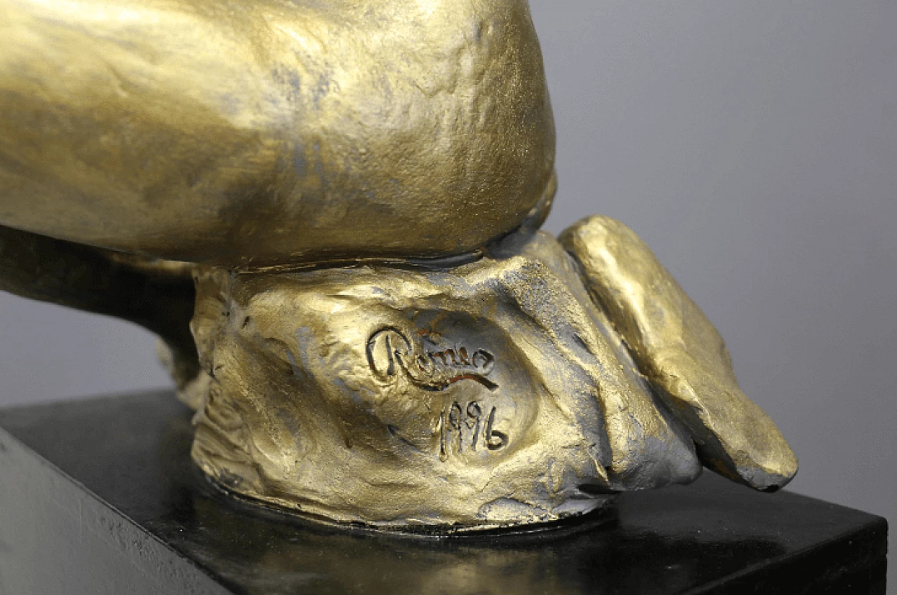 Biagio Romeo, female nude, bronze sculpture, 1996 2