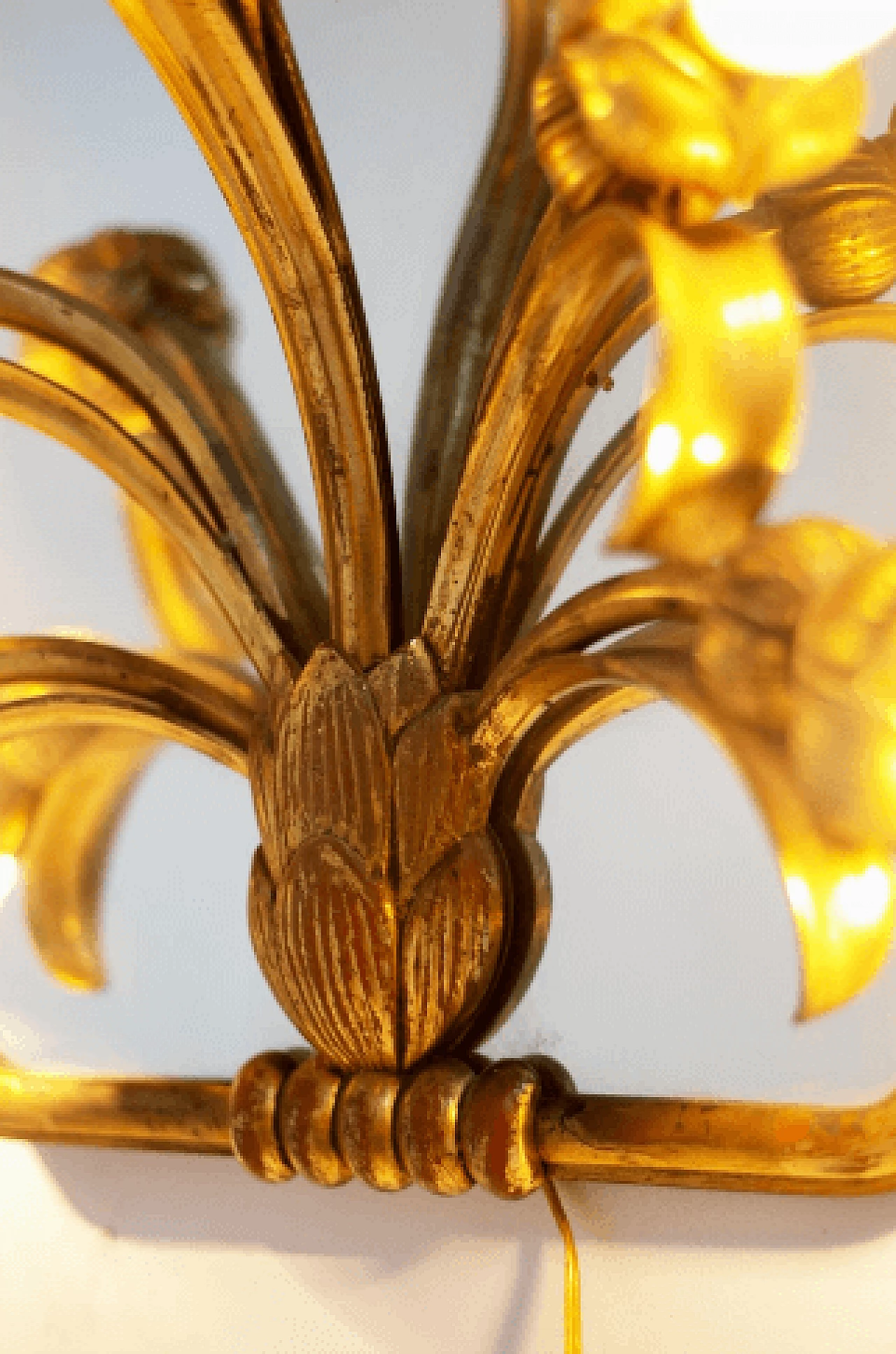 Specchio Art Nouveau in ottone con applique, inizio '900 4