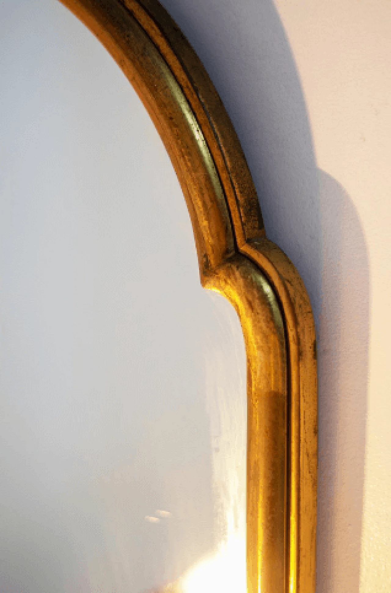 Specchio Art Nouveau in ottone con applique, inizio '900 6