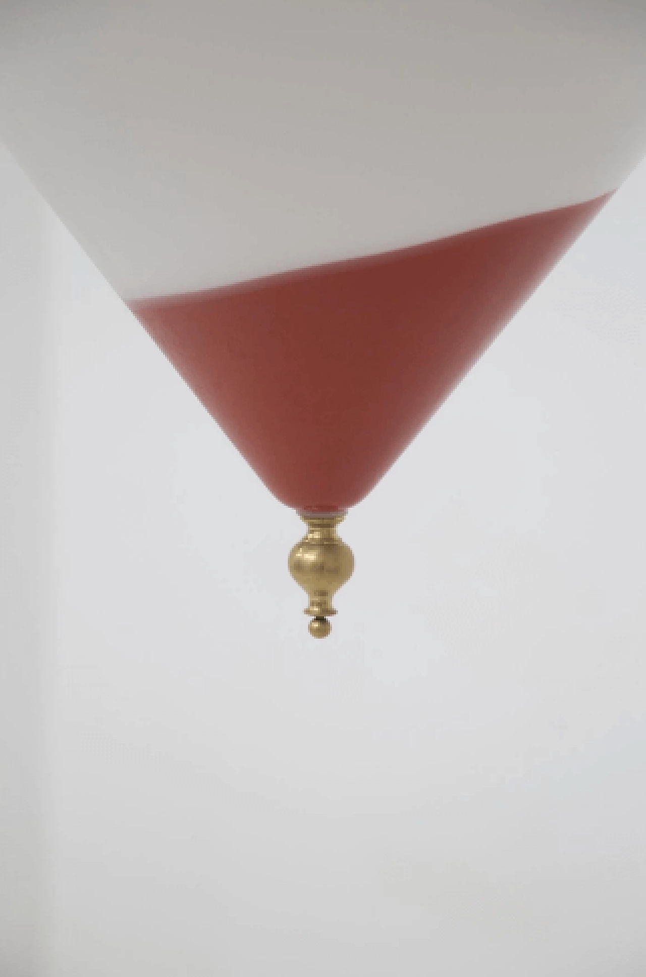 Pendant lamp in red and white Murano glass 2