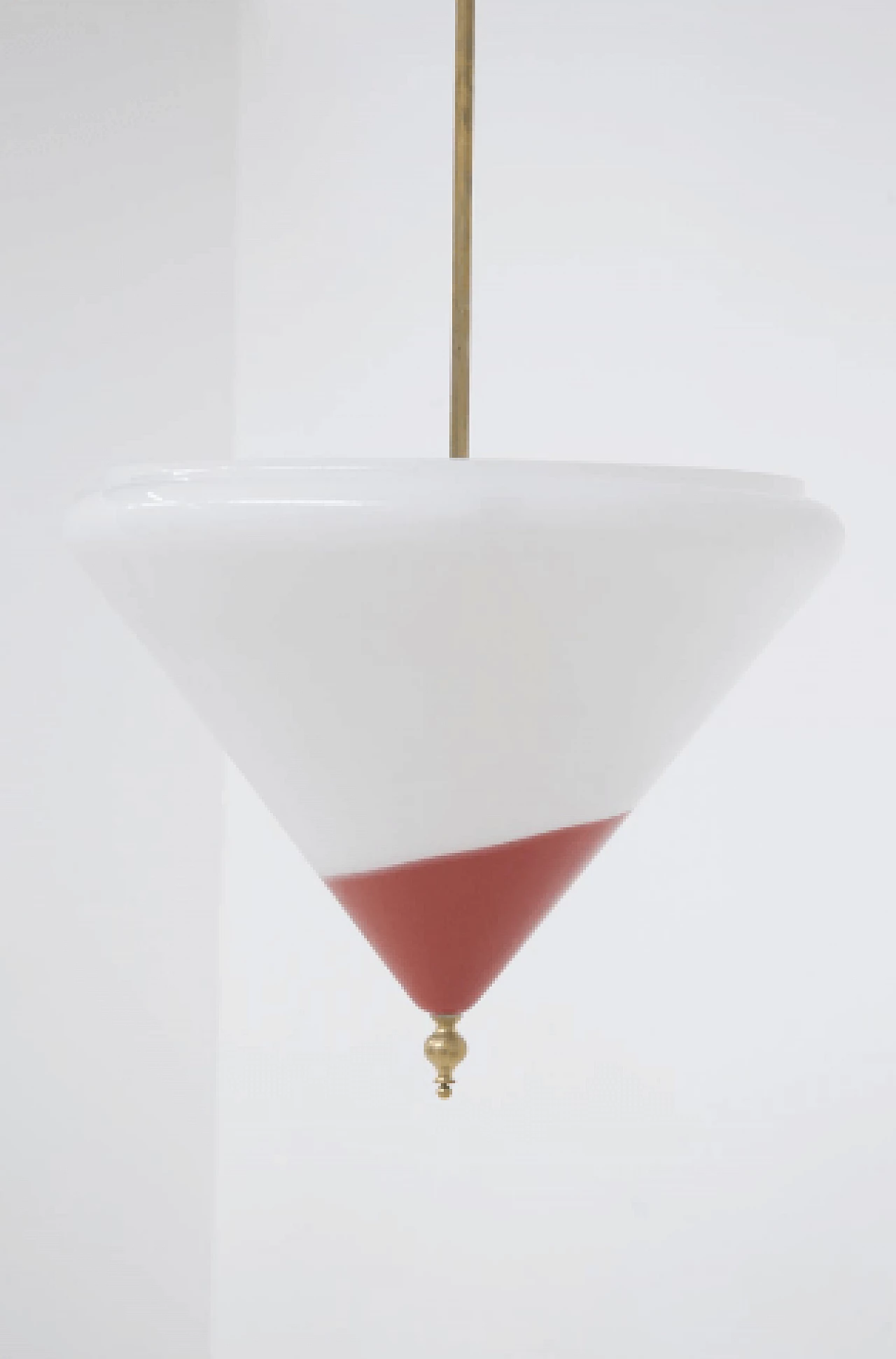 Pendant lamp in red and white Murano glass 3