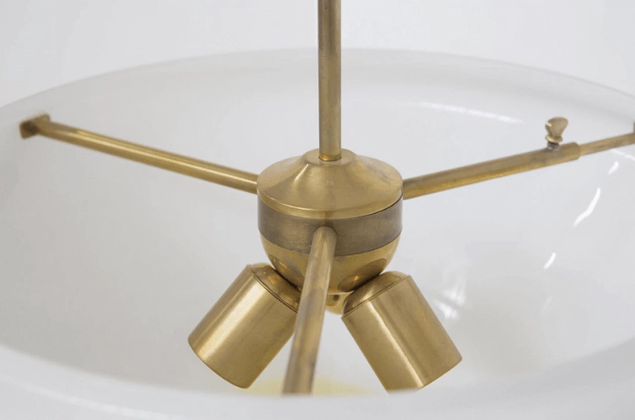 Pendant lamp in red and white Murano glass 5