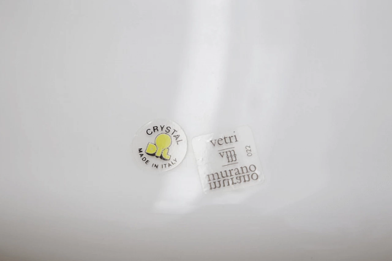 Pendant lamp in red and white Murano glass 6