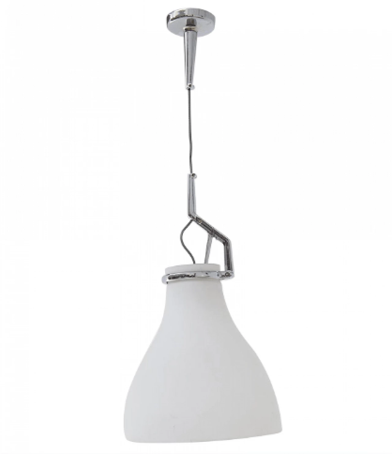 Pendant lamp in milk glass by Luceplan, 1960s 1