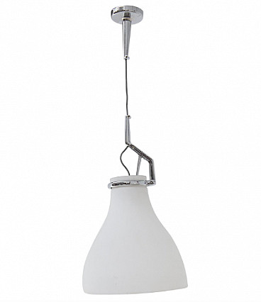 Pendant lamp in milk glass by Luceplan, 1960s