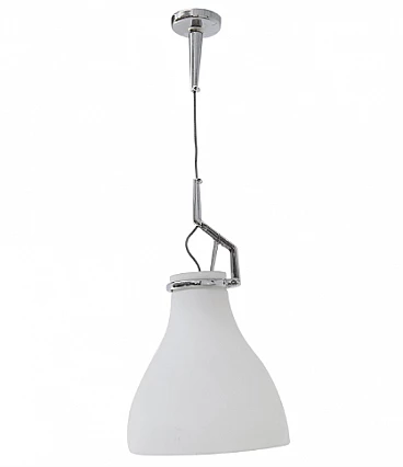Pendant lamp in milk glass by Luceplan, 1960s