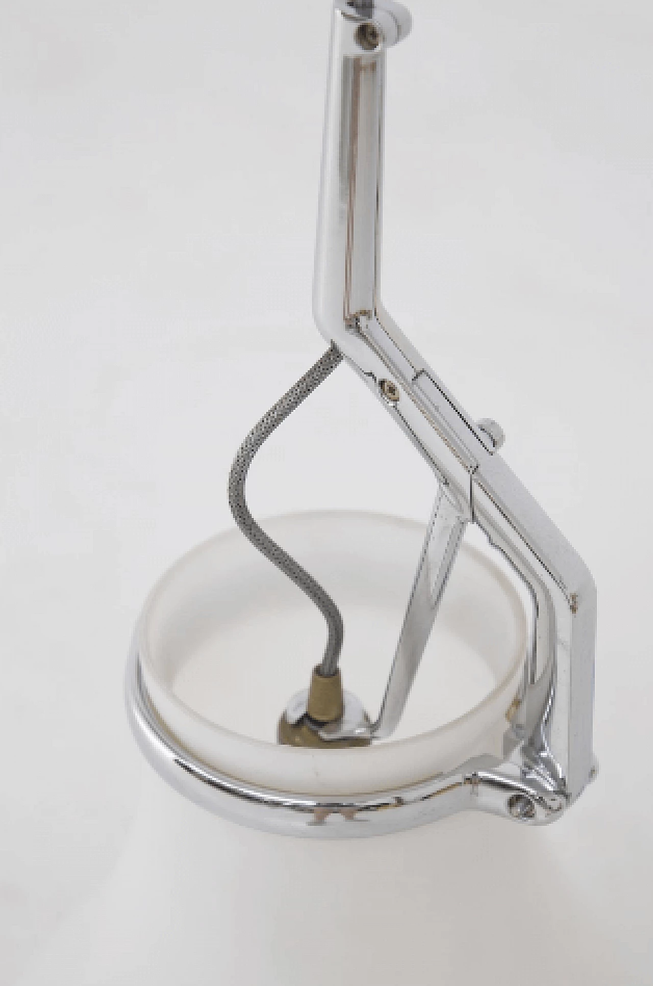 Lampada a sospensione in vetro opalino bianco di Luceplan, anni '60 9