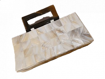 Abalone and rhodoid bag by Truzzi Milan, 1980s