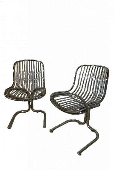 Pair of Radiofreccia chairs by Gastone Rinaldi for Rima, 1970s