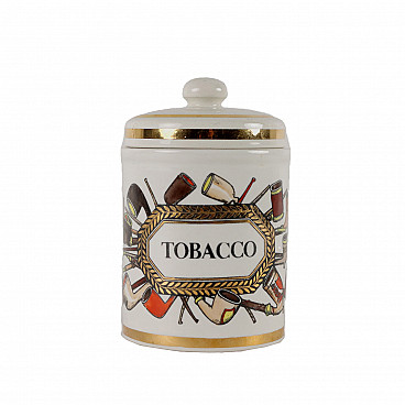 Contenitore per tabacco in ceramica di Piero Fornasetti, anni '60