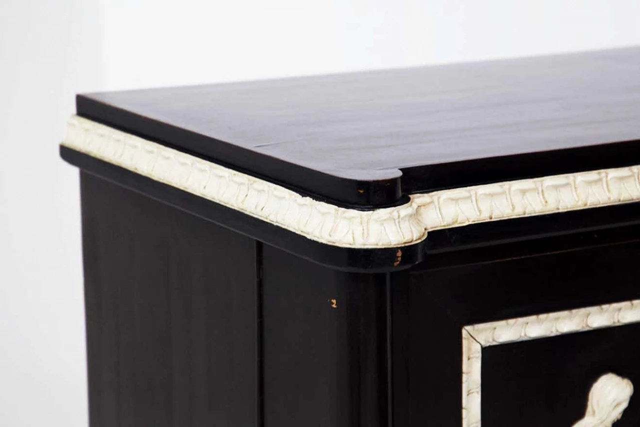 Finely carved and ebonised wooden bar cabinet, 1920s 2