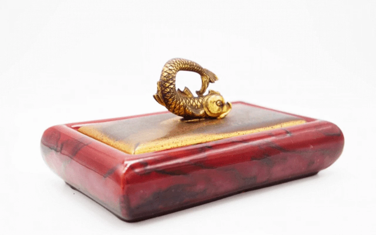 Cigar case in parchment and brass by Giorgio Tura, 1950s 5