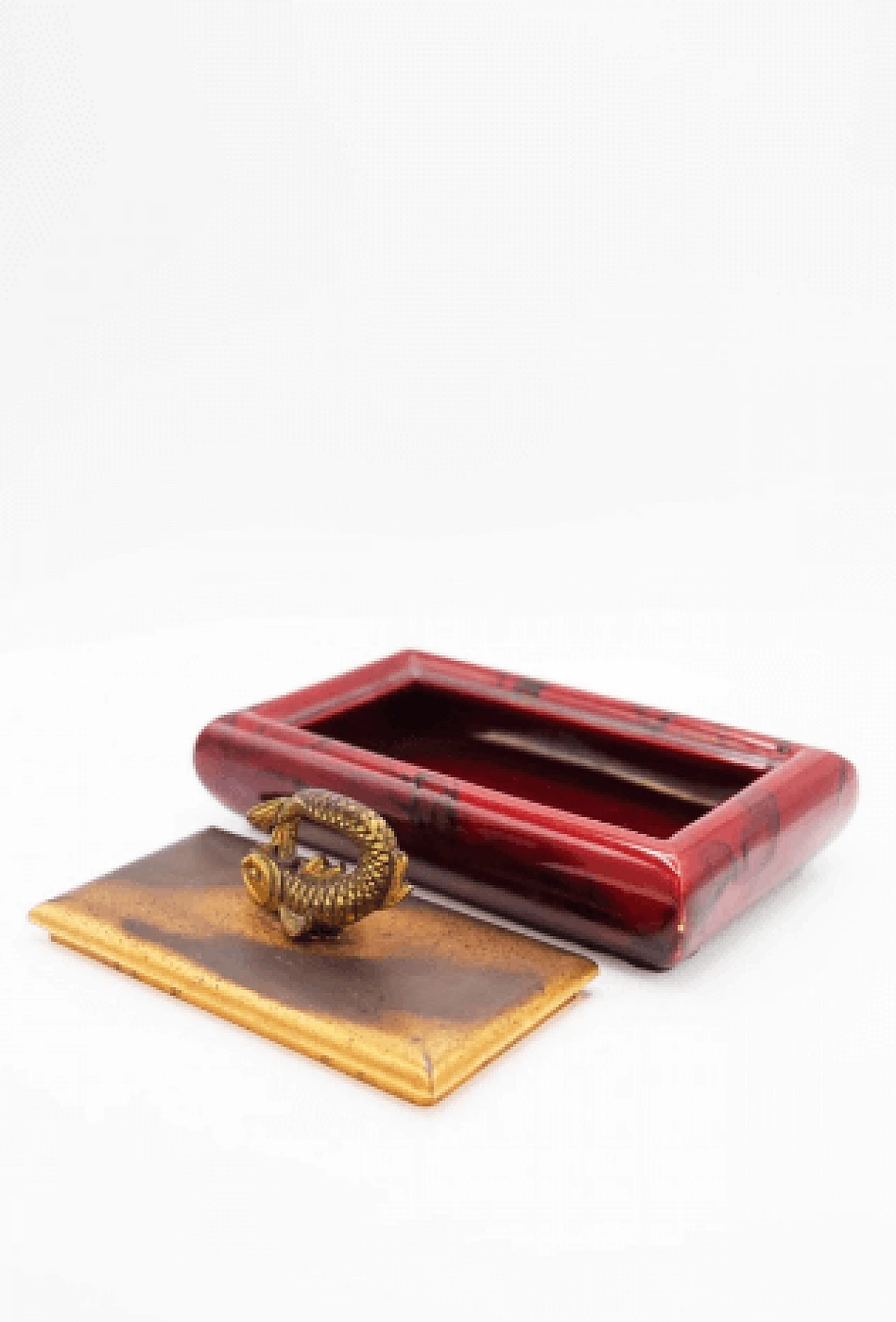 Cigar case in parchment and brass by Giorgio Tura, 1950s 7