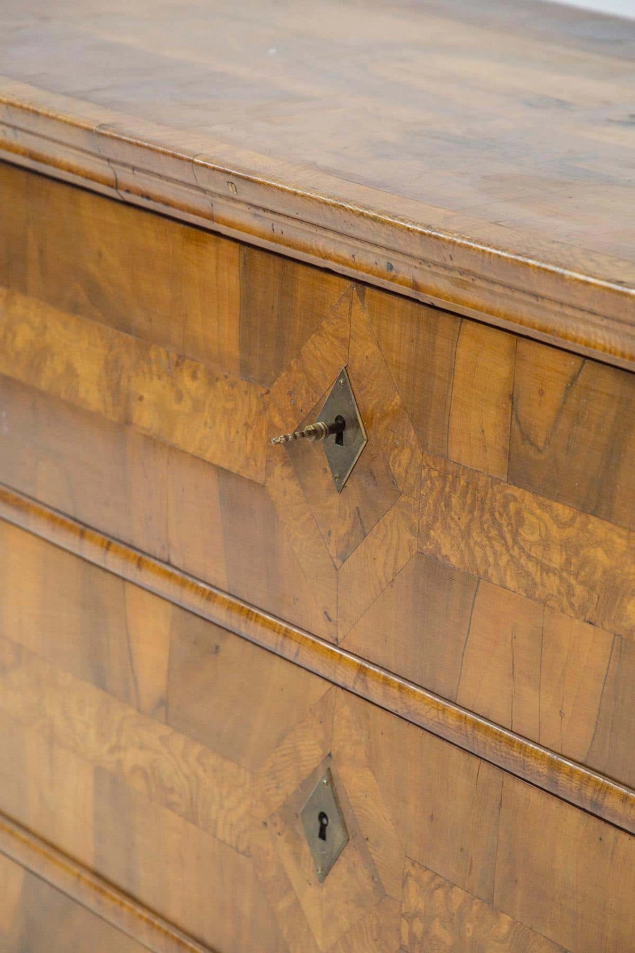 Biedermeier wood and brass chest of drawers, mid-19th century 2