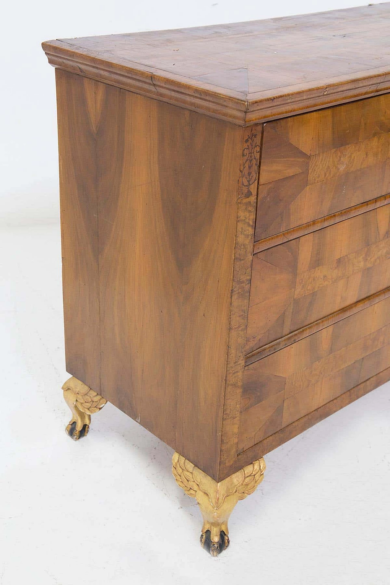 Biedermeier wood and brass chest of drawers, mid-19th century 7
