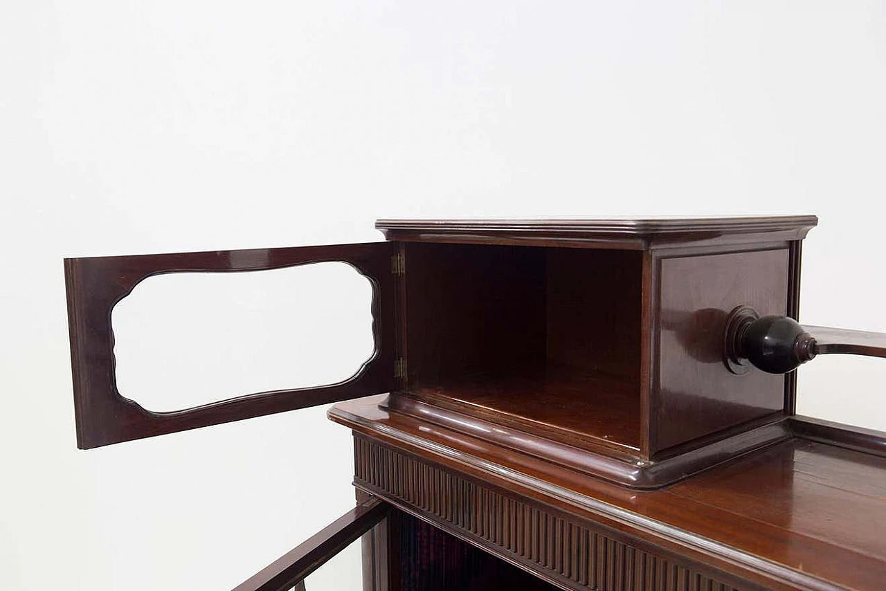 Vetrina in legno con gambe a esse, anni '30 6