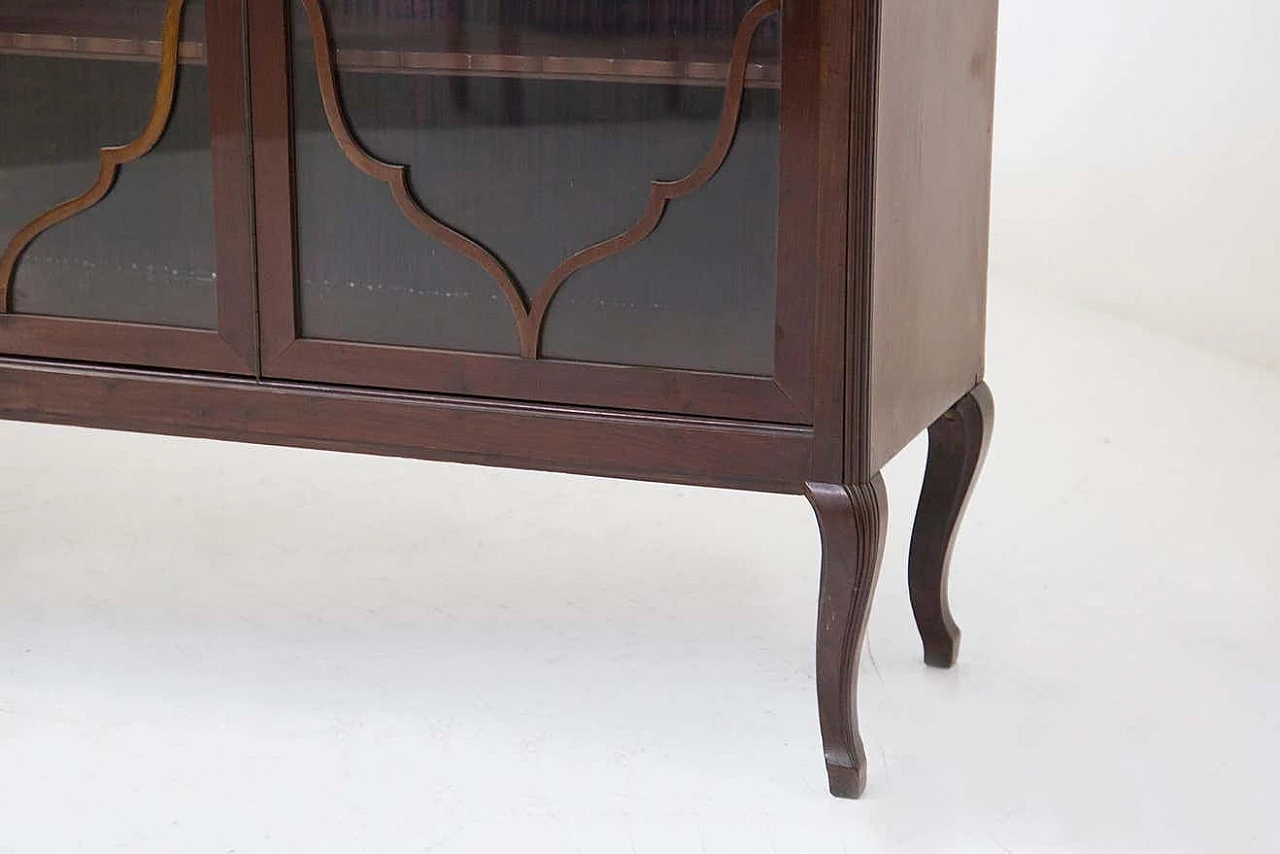 Vetrina in legno con gambe a esse, anni '30 9