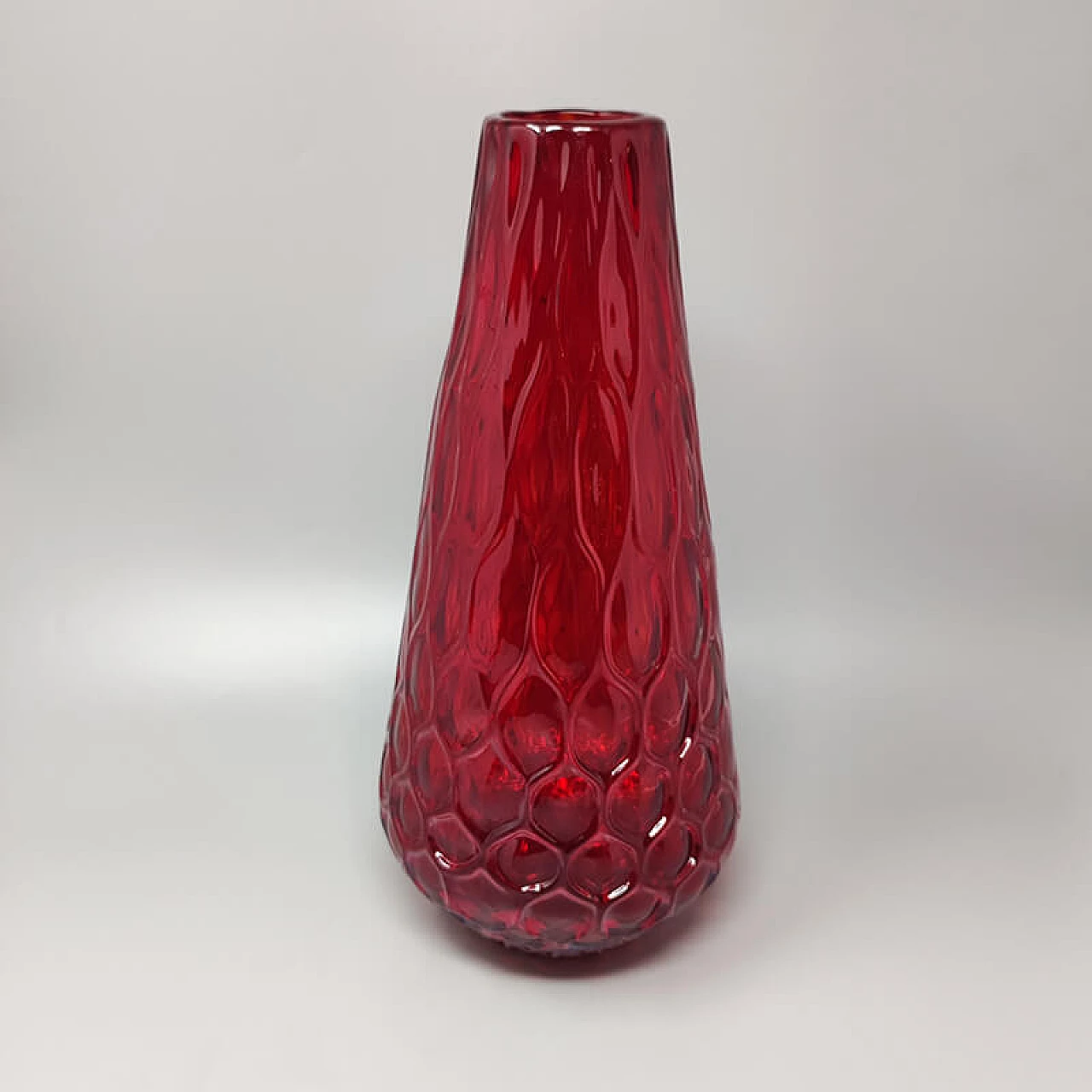 Vaso in vetro rosso di Murano di Ca dei Vetrai, anni '60 1