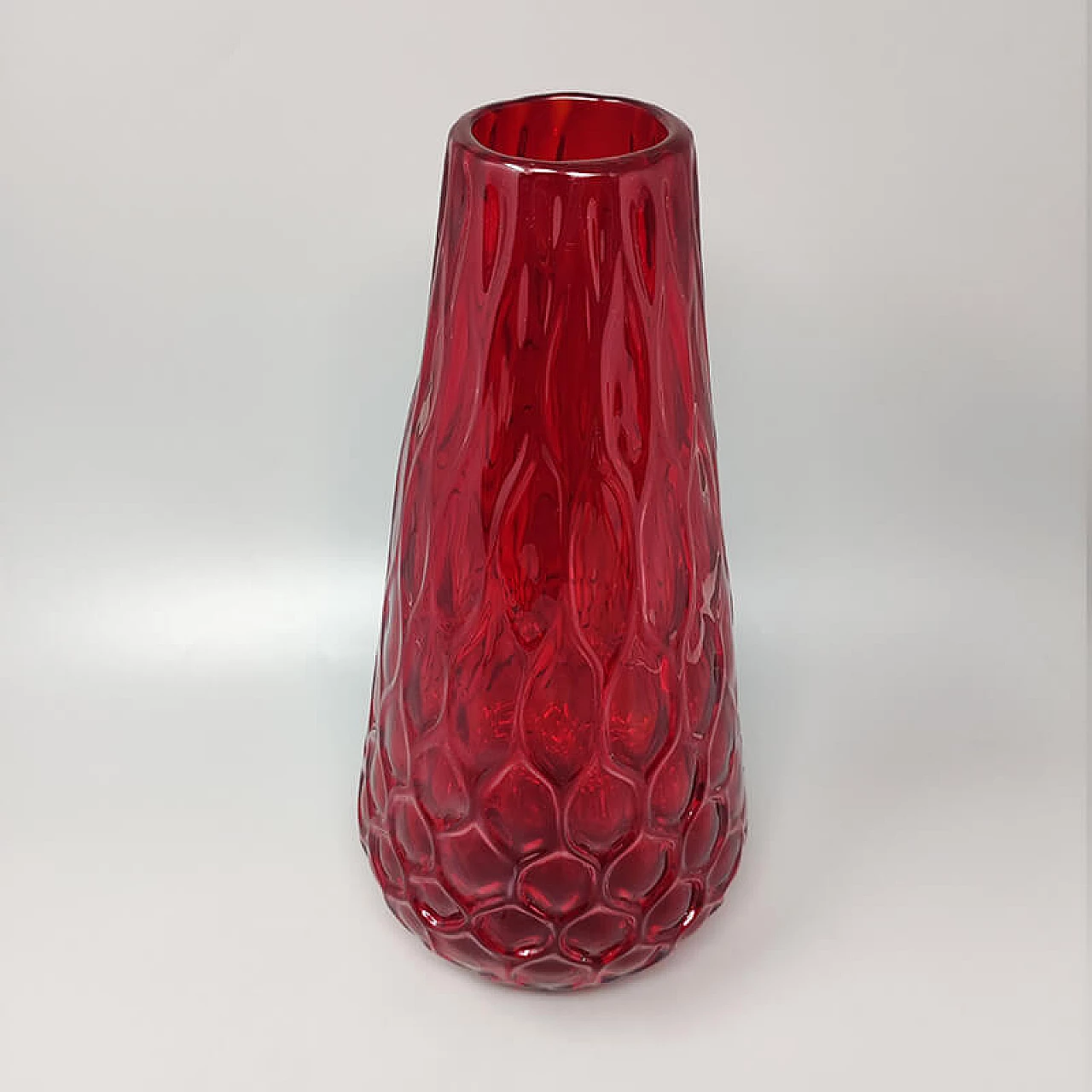 Vaso in vetro rosso di Murano di Ca dei Vetrai, anni '60 2