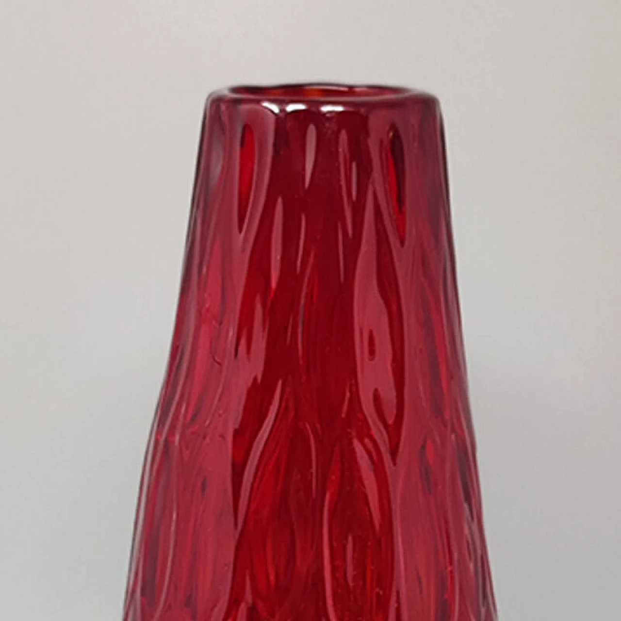 Vaso in vetro rosso di Murano di Ca dei Vetrai, anni '60 3