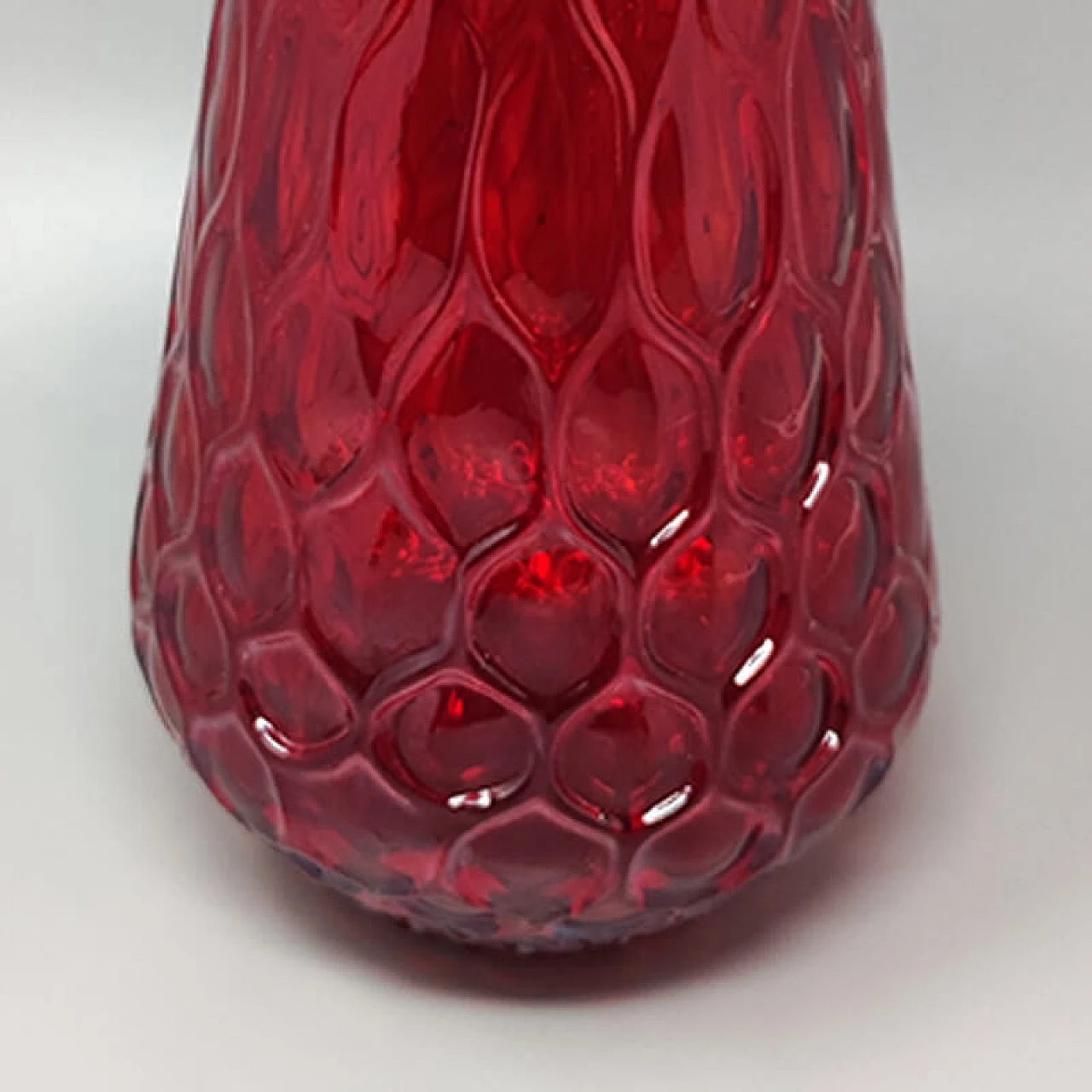Vaso in vetro rosso di Murano di Ca dei Vetrai, anni '60 4