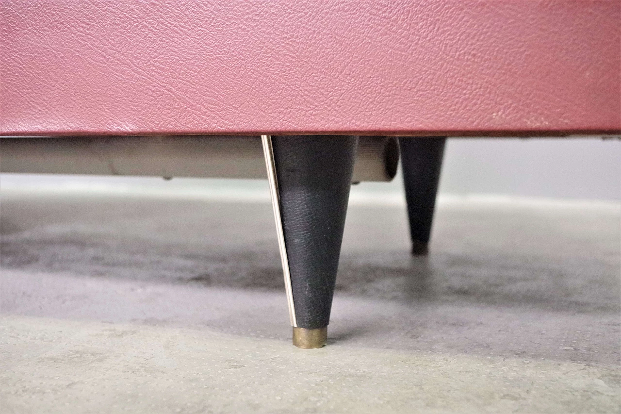 Desk in burgundy leather by Umberto Mascagni, 1950s 11