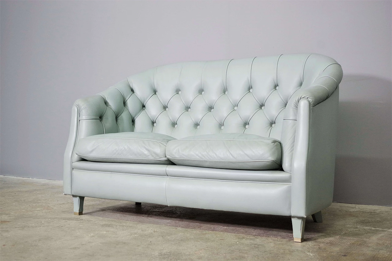 Divano a due posti in pelle di Valdichienti, anni '80 2