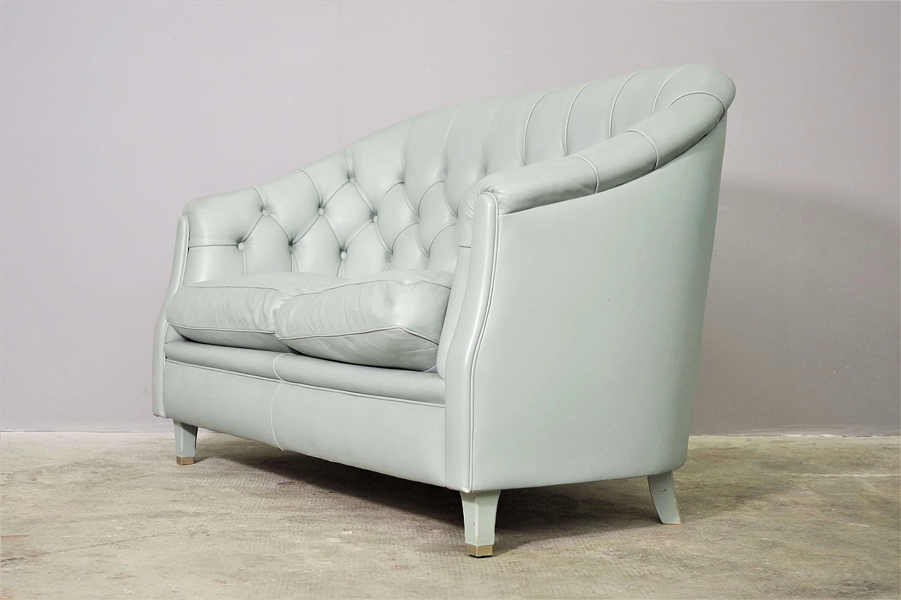 Divano a due posti in pelle di Valdichienti, anni '80 7