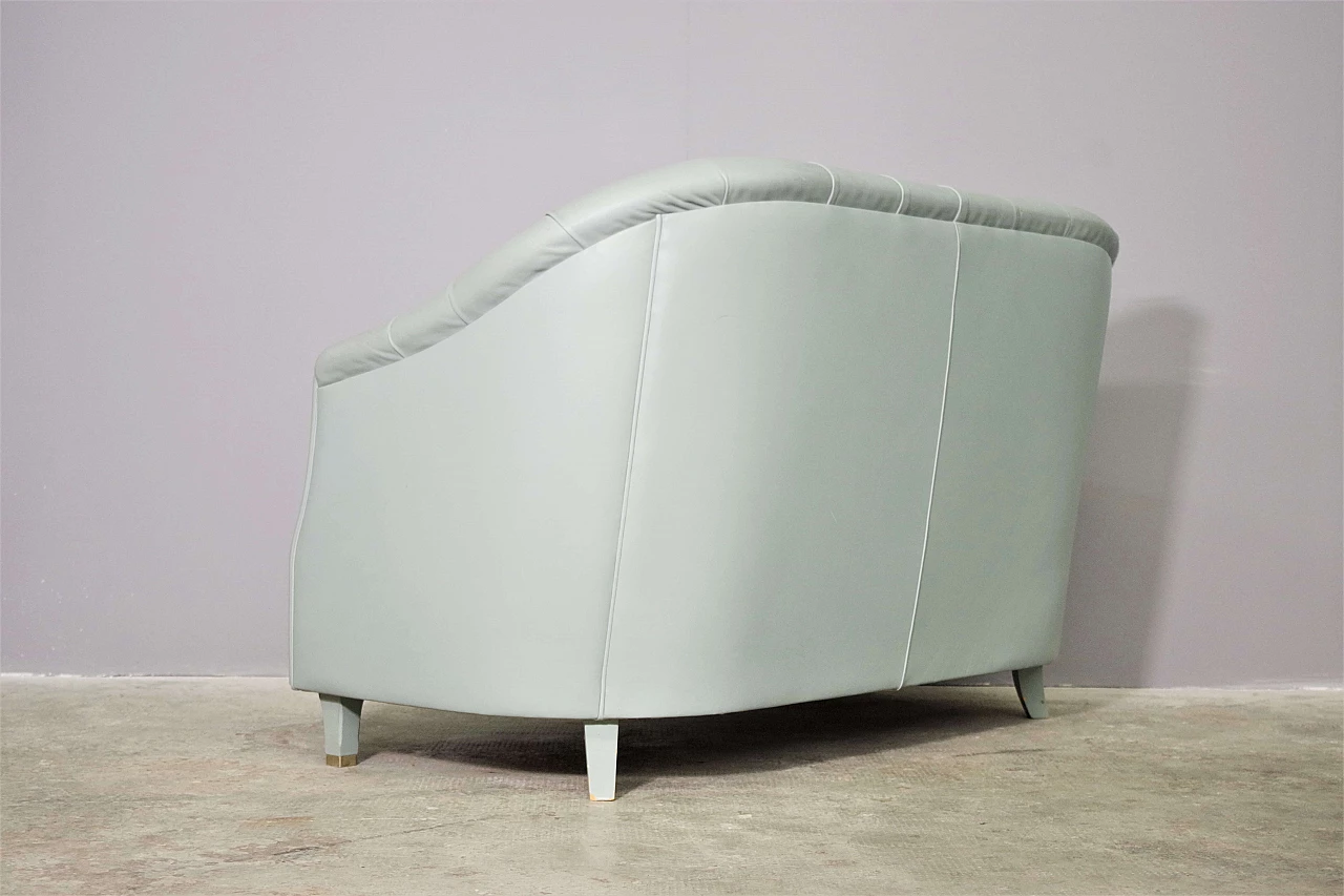 Divano a due posti in pelle di Valdichienti, anni '80 8