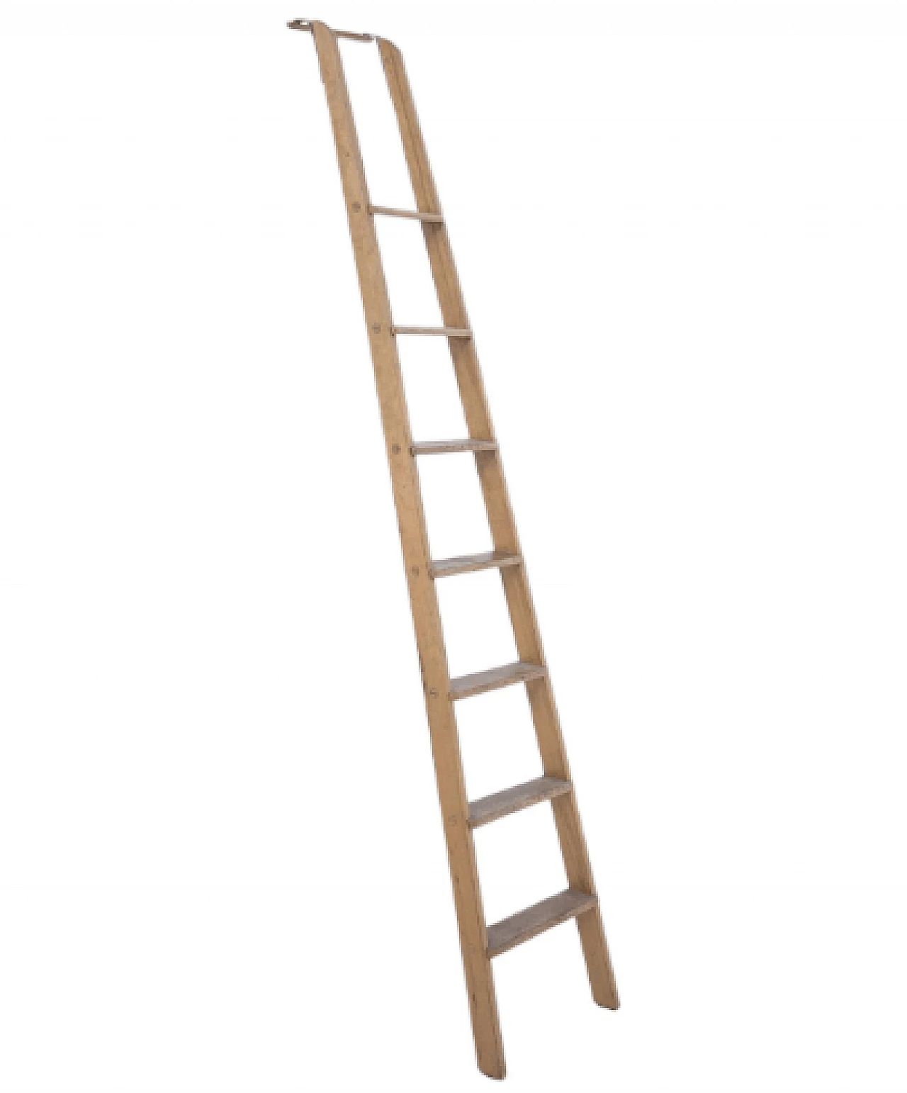 Scala a pioli in legno e metallo, anni '50 1