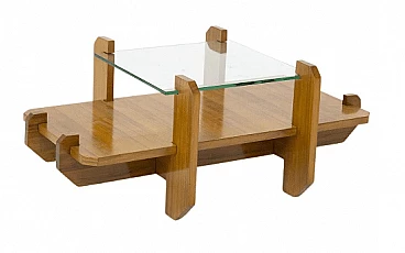 Tavolino in legno e vetro di Vittorio Gregotti, anni '60